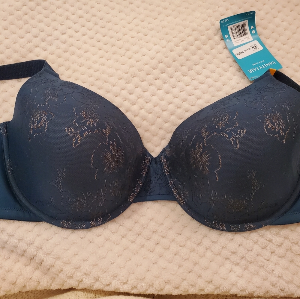 NEW Vanity Fair 40DD Teal Smooth Back Bra